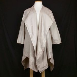 Lafayette 148 Tan Draped Open Front Trench Jacket